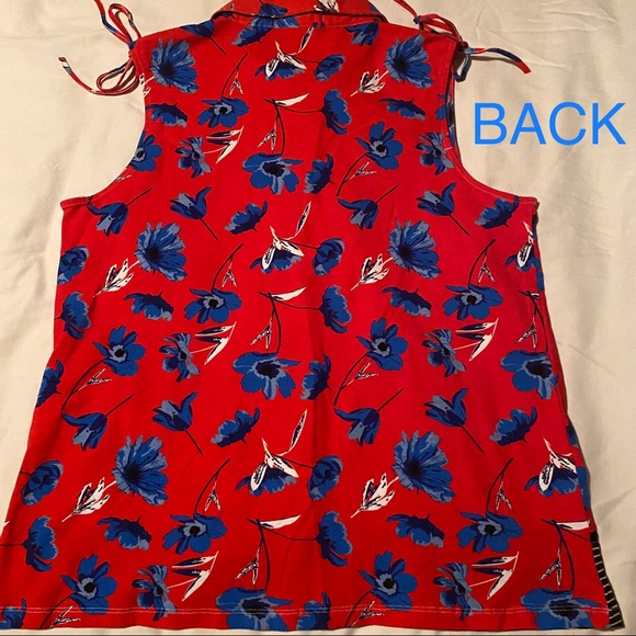 Carolyn Taylor Sleeveless Button Top w/ShoulderTie - Picture 8 of 10